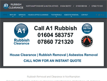 Tablet Screenshot of a1rubbishclearance.co.uk